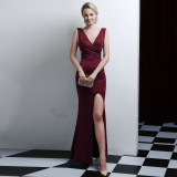 Elegant Sexy Long Fishtail Evening Dress for Women Formal Party Gown