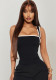 Solid Color Strap Contrast Slim Vest Sexy Summer Women’s Top