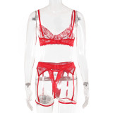 Christmas Valentine’s Lace See Through Sexy Lingerie Set