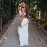 Low Back Hollow Strap Women’s Slim Bodycon Long Dress