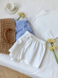 Summer Drawstring Solid Color Shorts Women’s Casual Wear