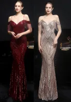 Sequin Fishtail Long Formal Dress Evening Gown