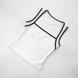 Solid Color Strap Contrast Slim Vest Sexy Summer Women’s Top