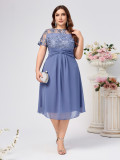 Plus Size Lace Chiffon Dress Elegant Women’s Gown