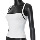 Solid Color Strap Contrast Slim Vest Sexy Summer Women’s Top