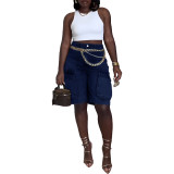 Women Ripped Cargo Denim Pants