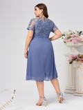 Plus Size Lace Chiffon Dress Elegant Women’s Gown