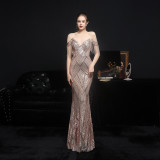 Sequin Fishtail Long Formal Dress Evening Gown