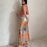 Bright Color Halter Neck Hollow Slim Dress Spring Summer Strap Gown