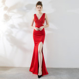 Elegant Sexy Long Fishtail Evening Dress for Women Formal Party Gown