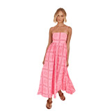 Summer Fashion Print Backless Hollow Strap Dress