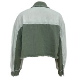 Autumn Winter Waffle Patchwork Casual Fashion Jacket
