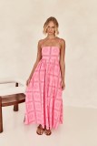 Summer Fashion Print Backless Hollow Strap Dress