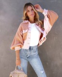 Autumn Winter Waffle Patchwork Casual Fashion Jacket