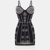 See Through Beaded Diamond Fringe Summer Sexy Women’s Dress