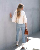 Autumn Winter Waffle Patchwork Casual Fashion Jacket