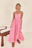 Summer Fashion Print Backless Hollow Strap Dress