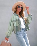 Autumn Winter Waffle Patchwork Casual Fashion Jacket