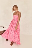 Summer Fashion Print Backless Hollow Strap Dress