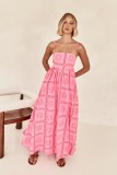Summer Fashion Print Backless Hollow Strap Dress