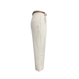 Women Summer Solid Straight Pants