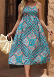 Women summer print Strap Dress