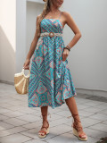 Women summer print Strap Dress