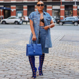 Women Casual Denim sleeveless jacket