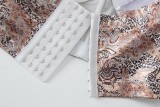 Women French fishbone patchwork print retro vest corset Top
