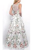 Women wedding dress embroidered chiffon color sexy evening dress