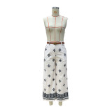 Women Printed Bohemian Beach Holidays Wide Leg Pants