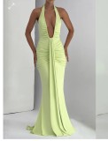 Women Summer Solid Sexy See-Through Sleeveless Dress