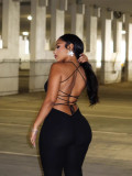 Women summer sexy Solid suspender Backless Strapless Jumpsuit