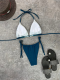 Women color matching lace sexy bikini Two Pieces Swimwears