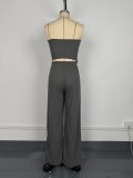 Women Sexy Ribbed Top and Pants Ribbed Two-Piece Set