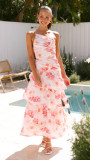 Women Summer One-shoulder strap print dress