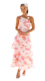 Women Summer One-shoulder strap print dress