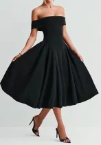 Women Spring Elegant Strapless Off Shoulder Dress