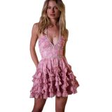 Women Summer Printed Maxi Sleeveless Beaded Dress
