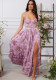 Women Spring Summer Elegant Holidays Suspender Printed Dress
