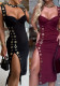 Women summer elegant sleeveless slit dress