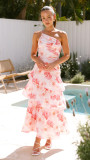 Women Summer One-shoulder strap print dress