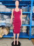 Women summer elegant sleeveless slit dress