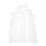 Women ruffled Halter Neck sleeveless suspender top