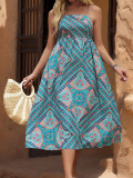 Women summer print Strap Dress