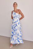 Women Summer One-shoulder strap print dress