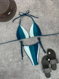 Women color matching lace sexy bikini Two Pieces Swimwears