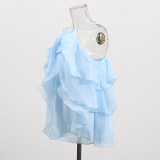 Women ruffled Halter Neck sleeveless suspender top