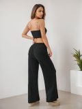 Women Sexy Ribbed Top and Pants Ribbed Two-Piece Set