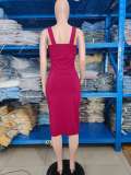 Women summer elegant sleeveless slit dress